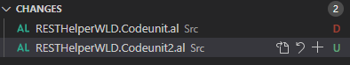 v CHANGES 
AL RESTHelperWLD.codeunital Src 
AL 
RESTHelperWLD.codeunit2.al Src 